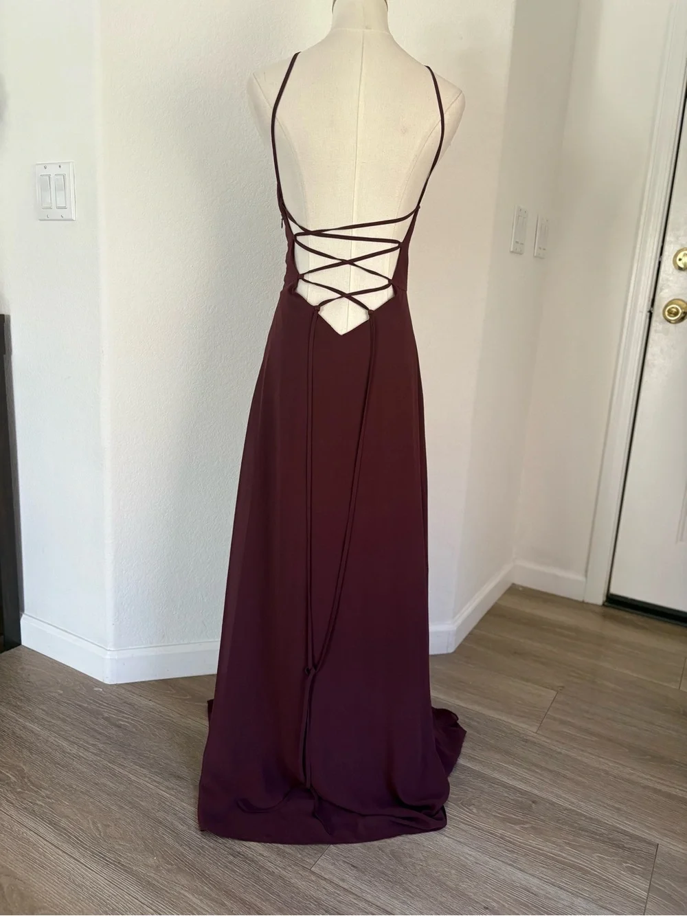 Tobi Wine Halter Prom Gown